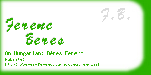 ferenc beres business card